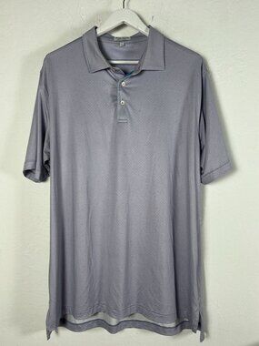 Peter Millar Summer Comfort Men Geometric Print Performance Polo Shirt XL Purple